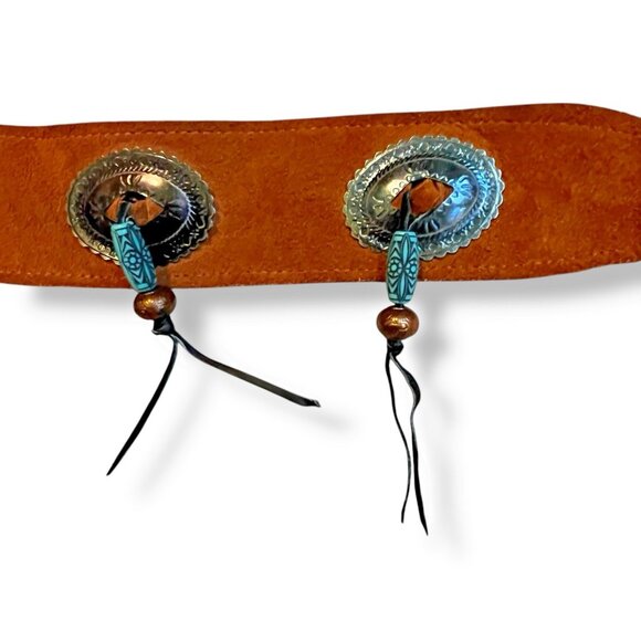 Levys Suede Leather Guitar Strap Big Conchos Fringe Beads Western Boho Canada - Picture 5 of 8